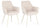 Lot de 2 chaises Cora 58x63x85,5 cm en tissu beige et beige