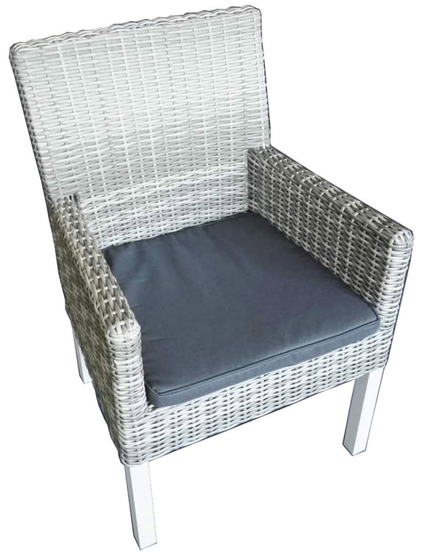 Fauteuil de jardin en polyrotin avec coussin Adami Salem gris sconto