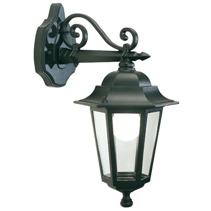 Lampada Applique Media in Basso Colore Nero per Esterno Linea Esagonale Sovil