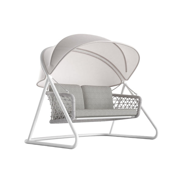 sconto Balançoire de jardin 2 places 185x137x154 cm avec parasol réglable Muses gris