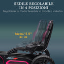 Go Kart a Pedali per Bambini 3-8 Anni 100x58x58,5 cm con Sedile Regolabile e Ruote in EVA Rosa e Nero      