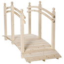 Ponticello per Giardino con Ringhiera 228x75x110 cm in Legno Naturale