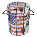Set 2 Pouf Contenitore Tondo in MDF Usa