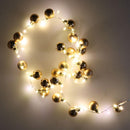 Luce filo sfera rame 48 led bianco caldo alimentazione fissa cm Ø4x120