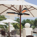 Stufa Alogena 3 Livelli per Ombrellone 100x100x8,5 cm 2000W Bracci Pieghevoli Nera