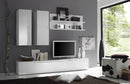 Parete Attrezzata Mobili Salotto 3 Mobili e Mensola Doppia 210x36x170cm TFT  Primo Bianco Lucido