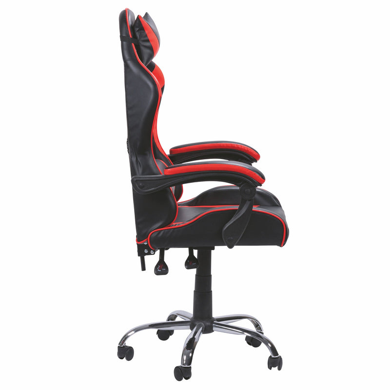 Sedia da Gaming 61x56x123 cm in Similpelle Nera e Rossa