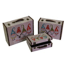 Set 3 Valigie in Similpelle gnomi rettangolare