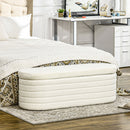 Panca Fondoletto con Vano Contenitore 116x41x40,5 cm in Tessuto Teddy Crema  