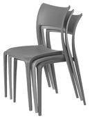 Set 4 Sedie da Giardino in Polipropilene Vandi Bianche