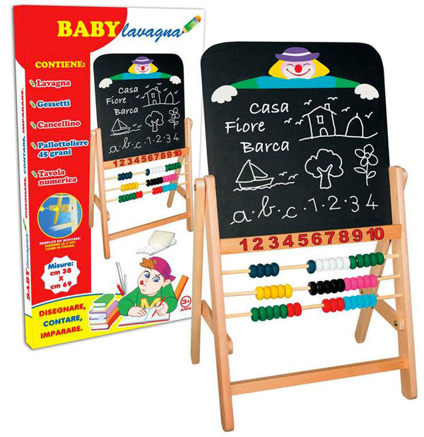 Tableau noir pour enfants avec chevalet en bois et boulier H69 Kids Joy Play and Write sconto