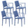 Lot de 4 Chaises Empilables 81x57x56 cm avec Accoudoirs en Polypropylène et Fibre de Verre Port Sugar Paper