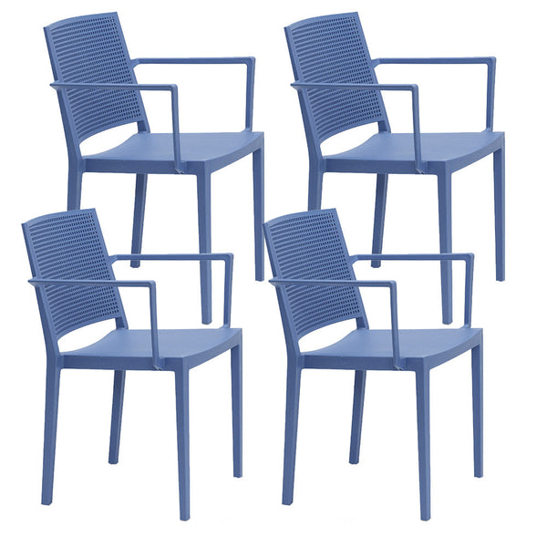 Lot de 4 Chaises Empilables 81x57x56 cm avec Accoudoirs en Polypropylène et Fibre de Verre Port Sugar Paper sconto