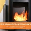 Camino a Bioetanolo da Pavimento 46,5x53x65 cm Bruciatore 1,5L Nero