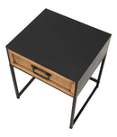 Comodino 1 Cassetto 45x40x51,5 cm in Metallo e Legno