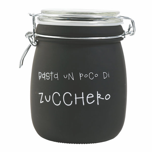 prezzo Pot à sucre en verre avec écriture Ø10,8x17,3 cm avec fermeture en métal Villa d'Este Home Tivoli