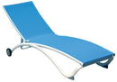 Lettino Prendisole da Giardino con Ruote in Alluminio Vorghini Azzurro
