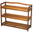 Scarpiera in Legno 3 Ripiani 74x26x62 cm 