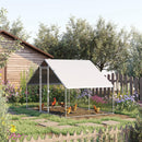 Pollaio Gabbia per Galline da Esterno 3x2x2m Telaio Zincato Argento