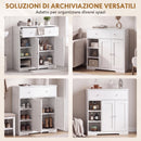 Mobiletto da Bagno da Terra 80x30x80,2 cm con Cassetto e Anta in Pannello Truciolare e MDF Bianco      