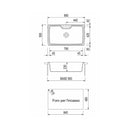 Lavello 88x50 cm Granito vasca avena Samet