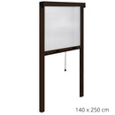 Zanzariera Avvolgibile Marrone per Porta e Finestra a Molla 140X250Cm