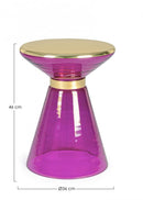 Tavolino Meriel con Vetro Lilac D36 in Vetro