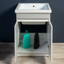 Mobile Lavatoio in Ceramica 2 Ante e Strofinatoio Integrato 60x50x86A cm Grigio Cemento