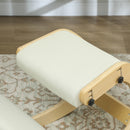 Sedia Inginocchiatoio Regolabile in 6 Posizioni 55x85x55 cm in Tessuto Effetto Lino e Legno di Betulla Crema      