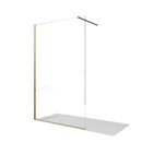 Parete Doccia Walk-In con Profili Oro Spazzolato in Cristallo Trasparente 8mm H195 Bonussi Sveva Varie Misure