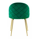 Set 4 Sedie Imbottite 38x43x74 cm in Vellluto Velvet Ottanio e Oro