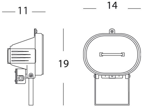 Faro Proiettore 120W Colore Nero da Esterno Linea Flood Sovil