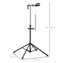 Cavalletto Supporto per Bicicletta Riparazione Bici Pieghevole 75x75x100-160 cm 