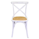 Sedia in Legno 51x55H46,5/89cm Cross Bianco Antico