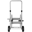 Carrello Avvolgitubo con Manovella e Ruote Avvolgi Tubo Fino a 60 m in Metallo Grigio      