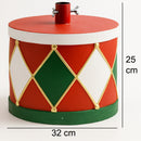 Base Albero di Natale Tamburo 32x25 cm Decoro Attacco Universale Rosso e Verde