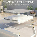 Sdraio Imbottita 64x181x90 cm Schienale 6 Posizioni Capacità 120 Kg Telaio Alluminio Grigio Chiaro      