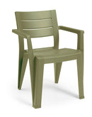 Set 6 Sedie da Giardino Keter Julie 61,5x58,5x79 cm Effetto Legno Verde Rosso e Giallo 