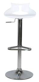 Sgabello con  Alzata a Gas e Seduta Girevole in Polipropilene Vandi Bianco