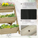 Fioriera 3 Livelli da Esterno 71x61x77 cm in Legno di Abete Naturale