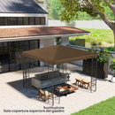 Copertura per Gazebo da Giardino 298x298 cm in Tessuto Oxford 600D con Fori di Drenaggio Marrone   