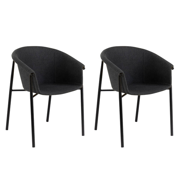 prezzo Set 2 Sedie 58x56xH79 cm in Tessuto Nari Grigio Scuro