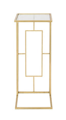 Tavolinetto C 40,5x25,5x60 cm in Ferro e Vetro Oro