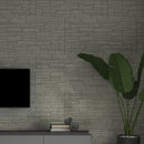 Set 12 Pannelli Decorativi Area 8,6 mq 120x60x2,5 cm Rivestimento Murale Effetto Mattoni in Pietra 3D in PU Greige Tortora