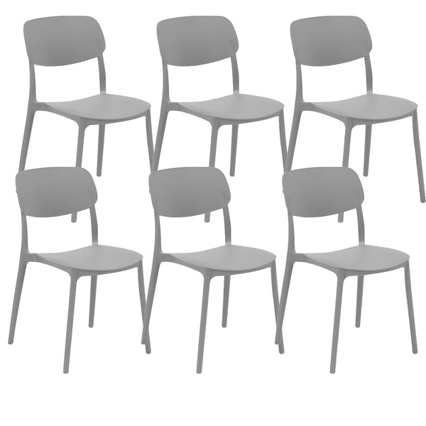 online Set 6 Sedie 46x79x54 cm in Polipropilene Elodie Grigio Ice