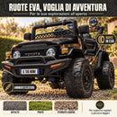 Macchina Elettrica per Bambini Fuoristrada Toyota Fj Cruiser 12V Telecomando Ruote in Gomma e Sedile in Pelle Nero e Mimetico