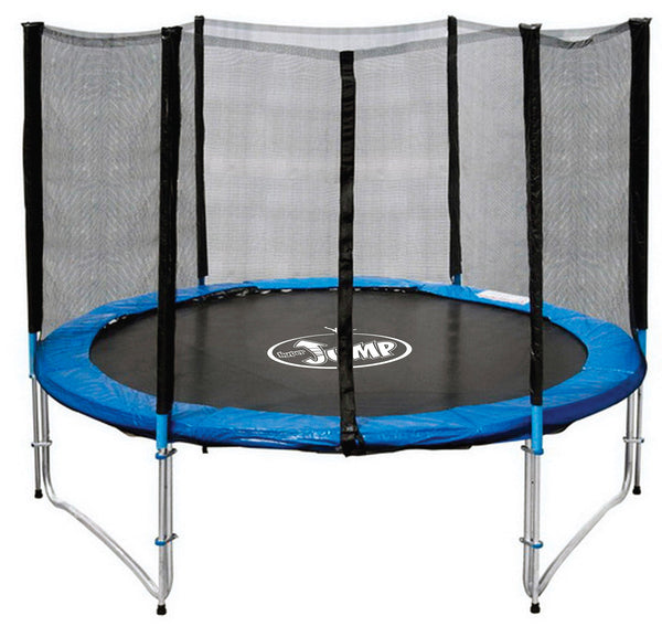 Tapis élastique trampoline avec filet Ø 305 cm en acier galvanisé bleu sconto