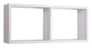 Mensola Rettangolare 2 Scomparti da Parete 70x30x23,7 cm in Fibra di Legno Morgana Maxi Rovere Sbiancato