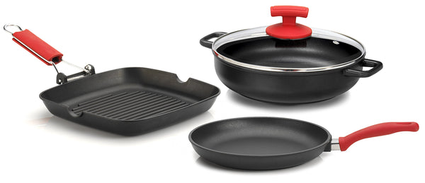 sconto Batterie de cuisine 4 pièces en aluminium moulé antiadhésif Olympia Love