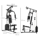 Stazione Fitness Multifunzione 135x103x210 cm in Acciaio per Allenamento Corpo Nero